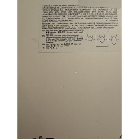 NWT-  Zara ZARA CHAIN ​​WITH CONTRAST PENDANT AND RHINESTONES, SILVER - Picture 4 of 4